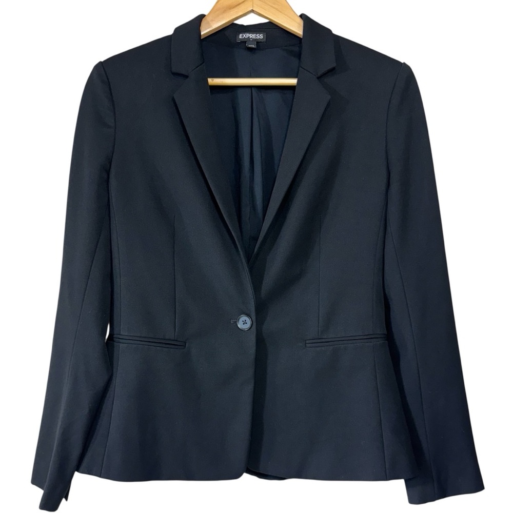 Express Design Studio Black One Button Blazer Suit Jacket 2021 | Women’s 10